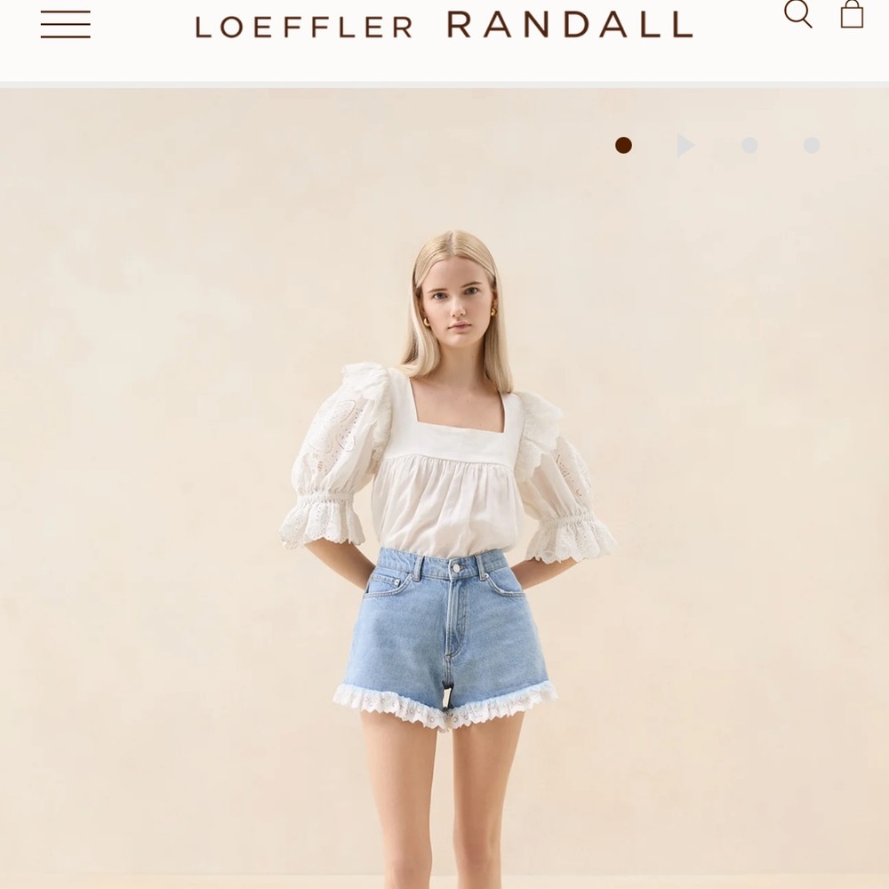 NWT KAY LACE TRIMMED DENIM SHORTS 100% COTTON🌸 FREE SHIPPING